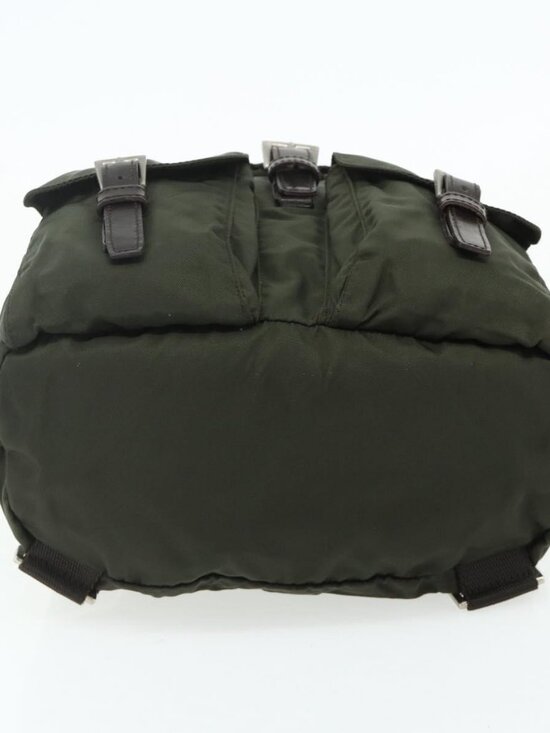 PRADA Backpack Nylon Khaki Silver Auth bs34477 main image 16